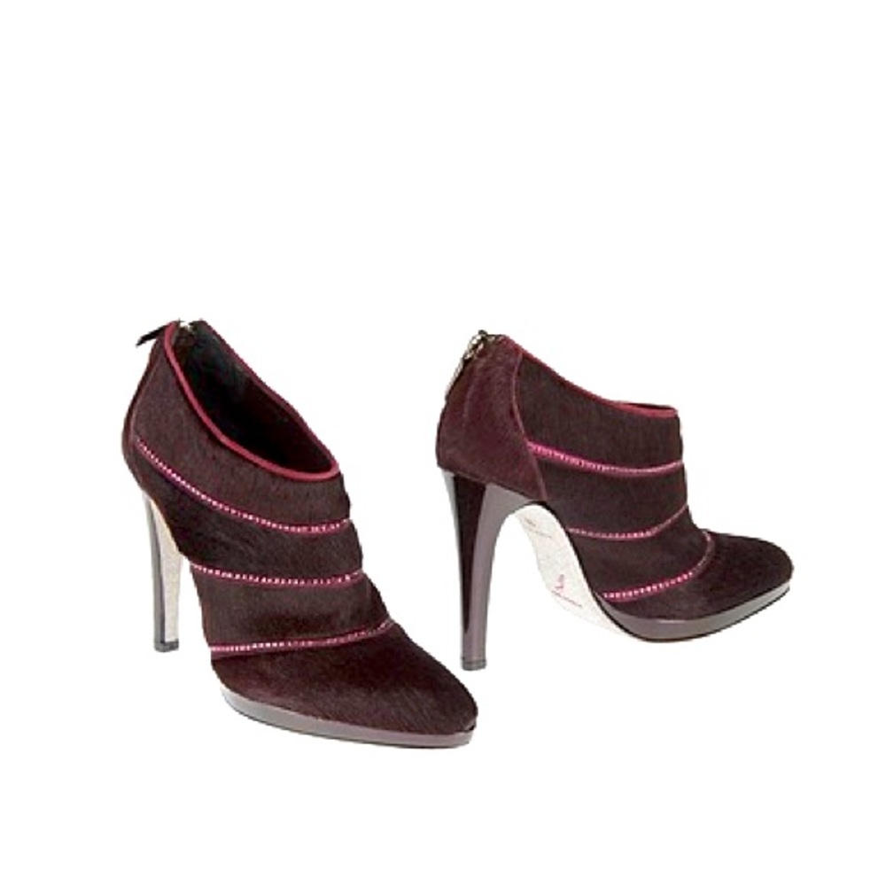 Rene Caovilla hoursehair booties with crystal